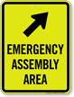 Emergency Assembly Area Upper Right Arrow Sign