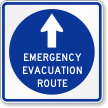 Emergency Evacuation Route Sign With Top Arrow Symbol