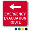 Emergency Evacuation Route Left Arrow