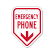 Emergency Phone With Down Arrow Sign