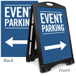 Event Parking With Directional Arrows Sidewalk Sign