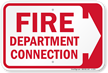 Fire Department Connection (With Right Arrow) Sign
