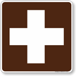 First Aid Symbol Sign For Campsite