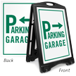 Garage Parking Directional Sidewalk Sign