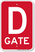 Gate D Gate ID Sign