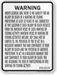 Georgia Hunting Or Fishing Liability Sign