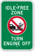 Idle Free Zone, Turn Engine Off Sign