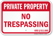 Kentucky Private Property Sign