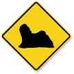 Lhasa Apso Dog Symbol Crossing Sign