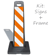 LotBoss Orange White Diagonal Strips Left Portable Kit