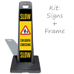LotBoss Slow Children Crossing With Symbol Portable Kit