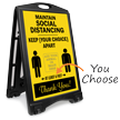 Maintain Social Distancing Add Custom Image Sidewalk Sign