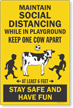 Maintain Social Distancing While In Playground Sign Panel