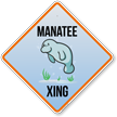 Manatee Crossing Sign With Symbol