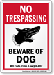 Beware of Dog Sign