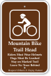 Mountain Bike Trail Head, Riders Wear Helmets Sign