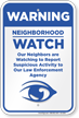 Neighborhood Crime Watch Sign (with crime watch symbol)