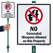 No Concealed Weapons Property Sign