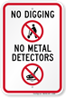 No Digging No Metal Detectors Sign