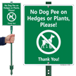 No Dog Pee On Hedges, Plants LawnBoss™ Signs