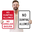 No Dumping Allowed Sign