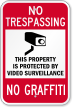 No Graffiti No Trespassing Surveillance Sign