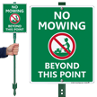 No Mowing Beyond This Point Sign & Kit