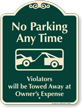No Parking Any Time Signature Sign
