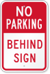 No Parking Behind Sign