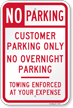 No Overnight Parking Sign