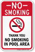 No Smoking In Pool Area Sign