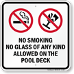 No Smoking On The Pool Deck Sign