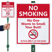 No Smoking Within 30 Feet LawnBoss Sign