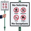 No Soliciting No Exceptions Sign