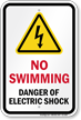 No Swimming Danger Of Electric Shock Sign