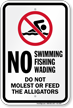 No Swimming Do Not Feed Alligators Sign