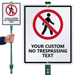 No Trespassing Custom LawnBoss Sign & Stake Kit