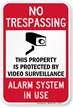 No Trespassing & Video Surveillance Sign (with Graphic)