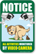 Notice All Activities Monitored By Video Camera