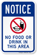 No Food Or Drink In This Area Sign