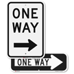 One Way Directional Parking Sign