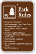 Park Rules Fires Only In Designated Areas Sign