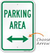 Parking Area Sign with Arrow