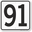 Parking Lot Number 91 Sign