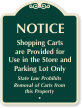 Shopping Carts For Use In Parking Lot Sign