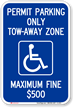 Permit Parking Only Tow Zone Sign