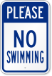 No Swimming Sign