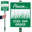 Please Stay Off Grass Sign