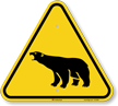 Polar Bear Crossing Symbol Sign