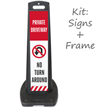 Private Driveway No Turn Around LotBoss Portable Sign Kit